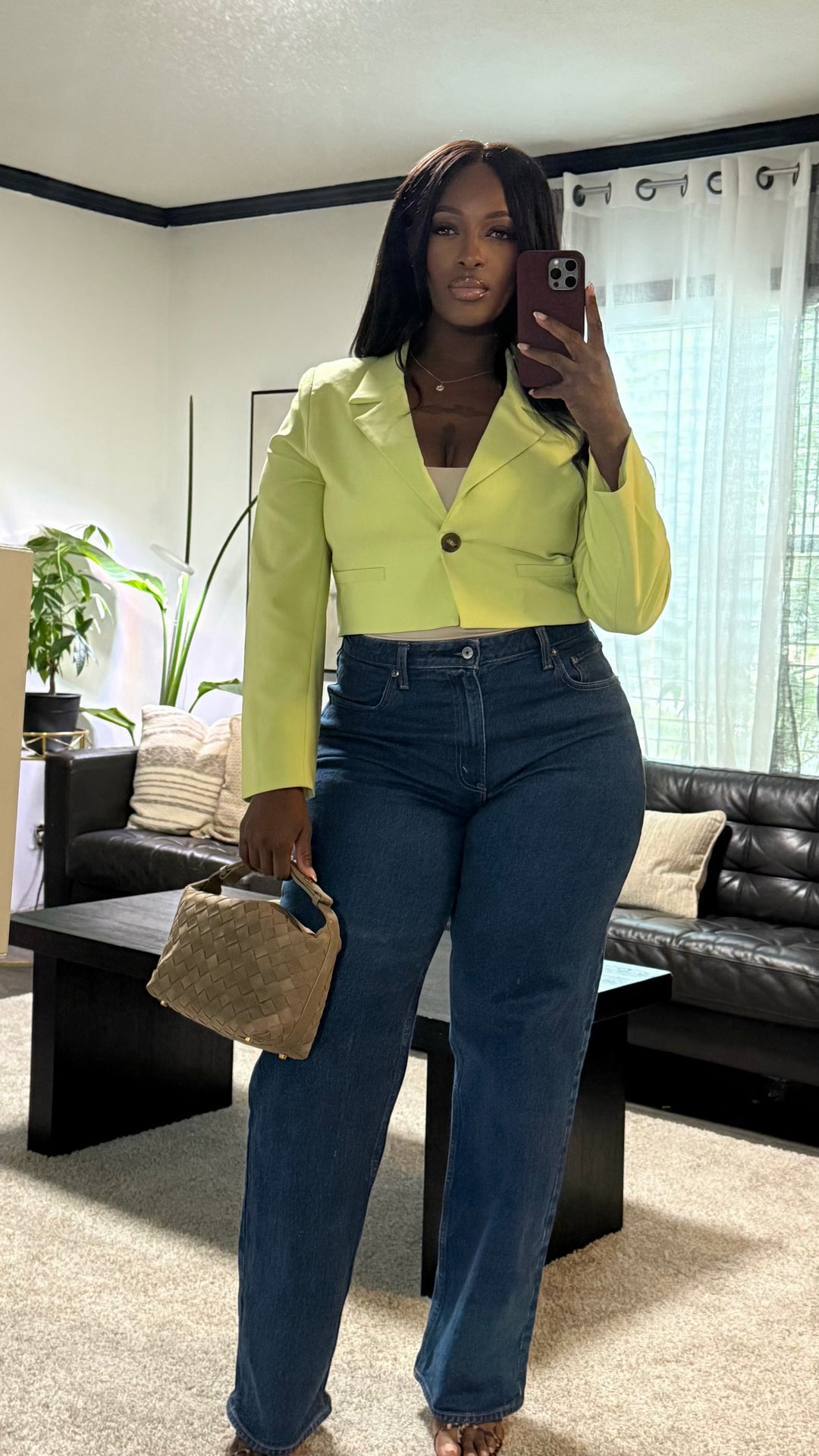 Green Cropped Blazer