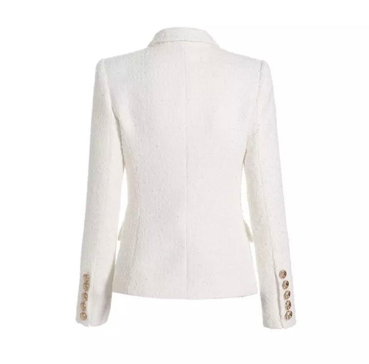 Classic White Textured Blazer